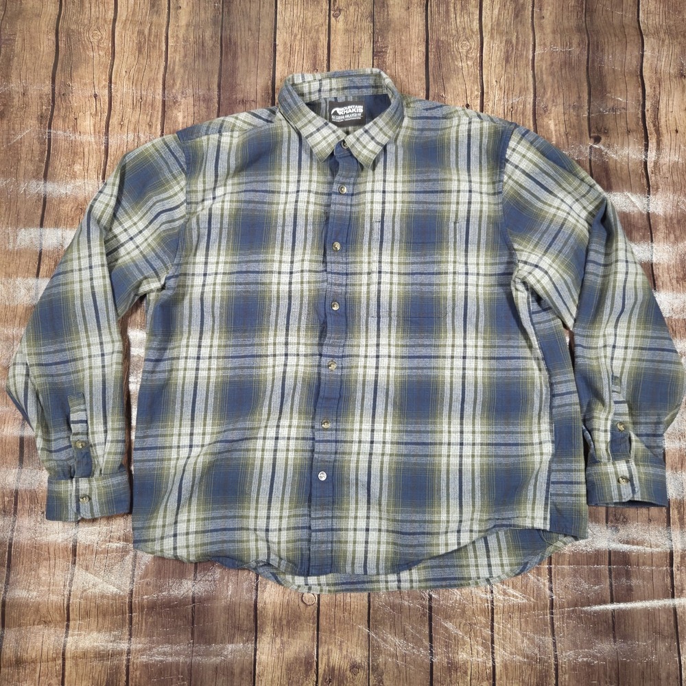 Mountain Khakis Hideout Flannel Shirt Mens XXL Blue Cabincore Gorpcore Utility